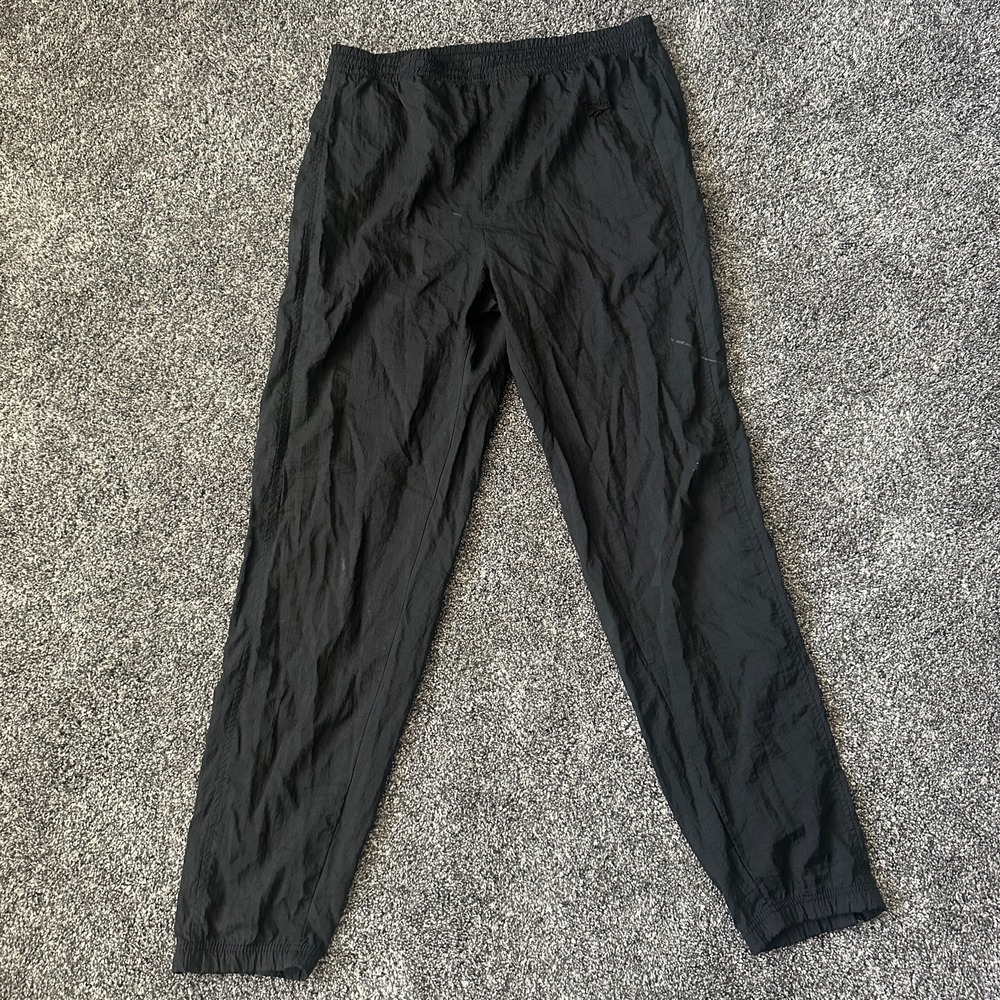 Y2K Reebok Track Pants Black Nylon Windbreaker Joggers Vintage 90s Size M‎